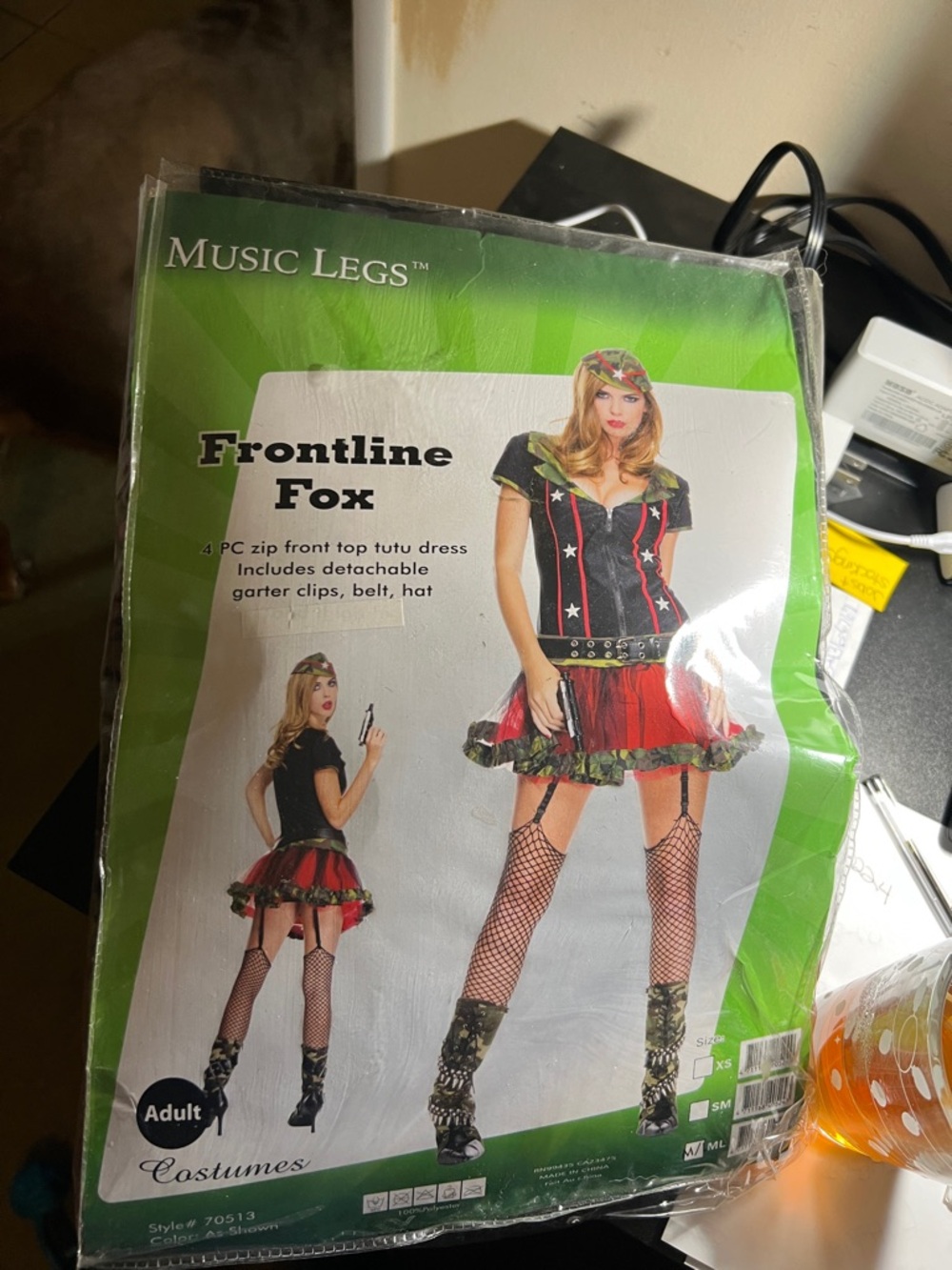 Music Legs Frontline Fox Costume - Red, Black & Green Camo Accents
